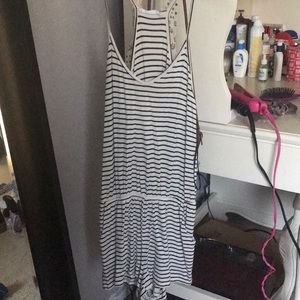 Boutique romper black and white striped